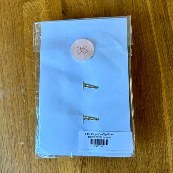 LITTLE POPPY CO July 4th Hair Bows NEW Americana The Lauren Bow Clip Set NWT - Picture 2 of 2